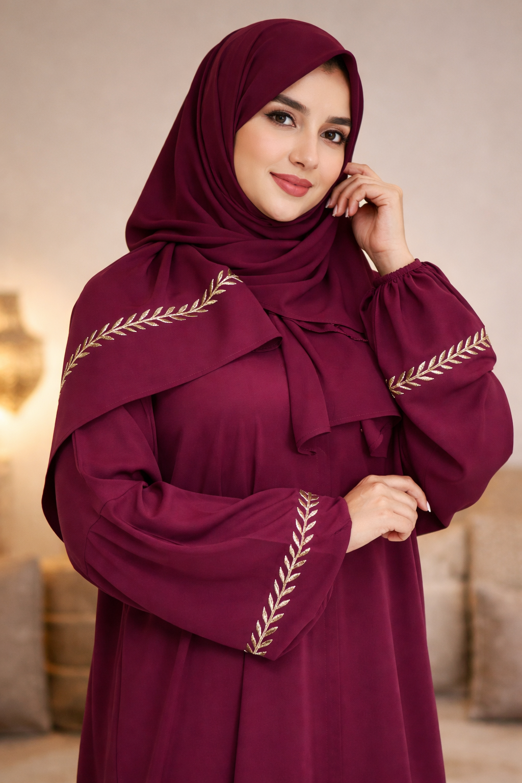 Abayas brodée - couleurs fonces-